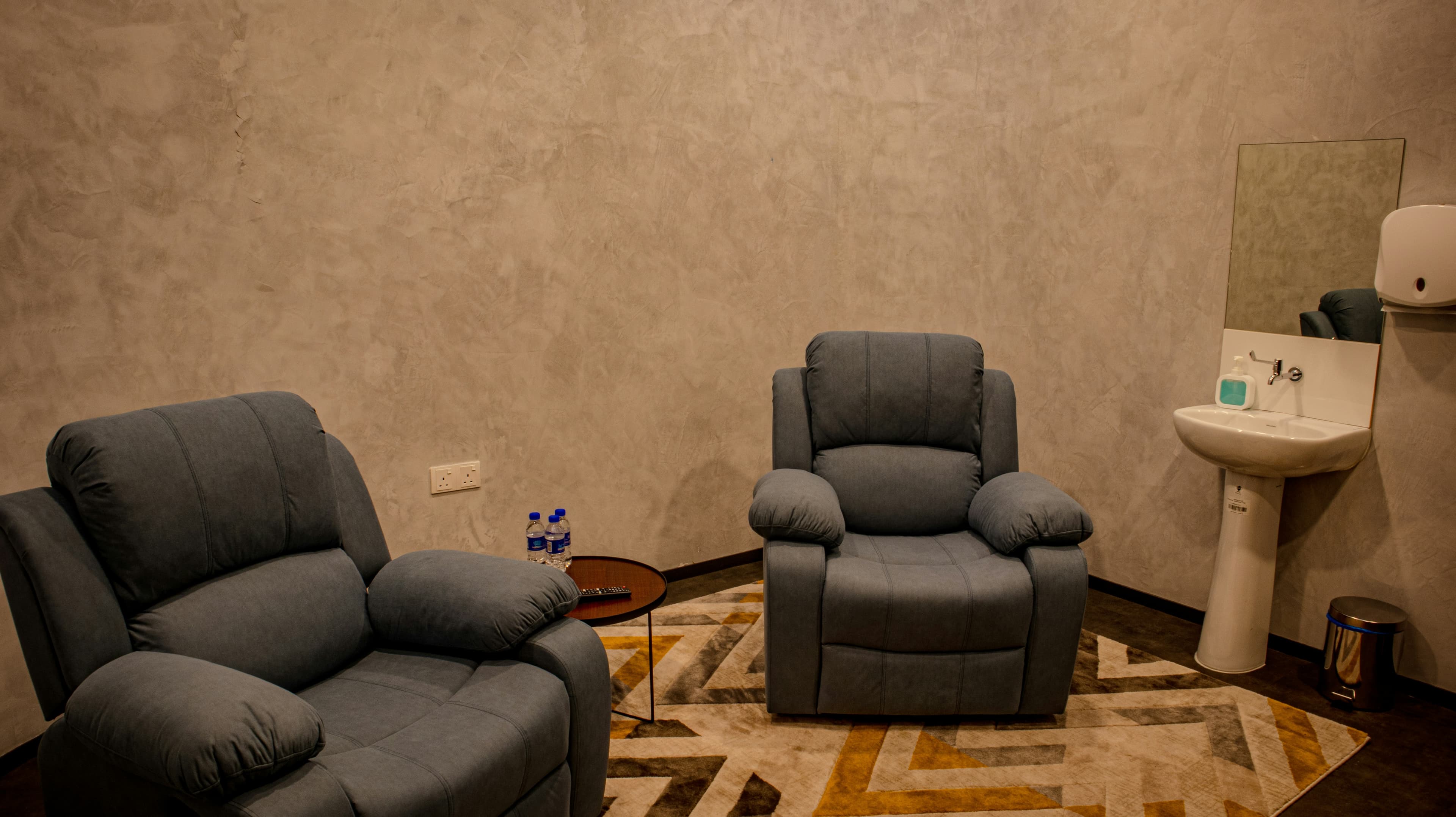 Calm therapy room with plants and soft natural light